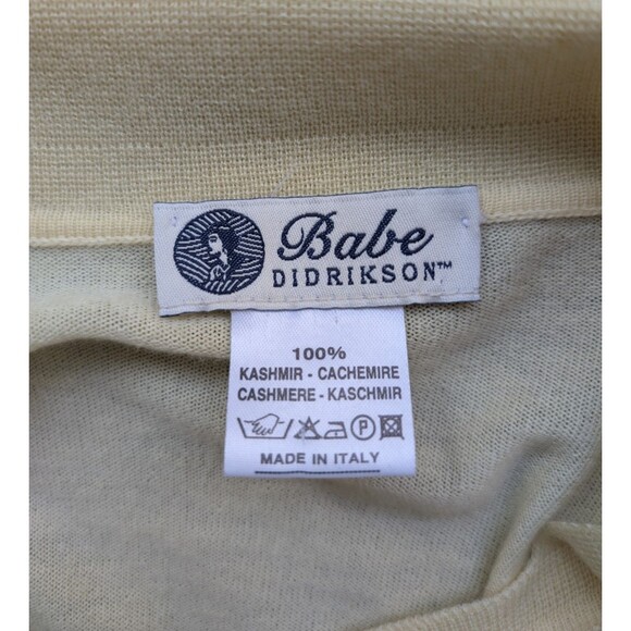 Babe Didrikson Vintage Womens Sweater 100% Cashmere Yellow Preppy Golf Medium - Picture 10 of 11